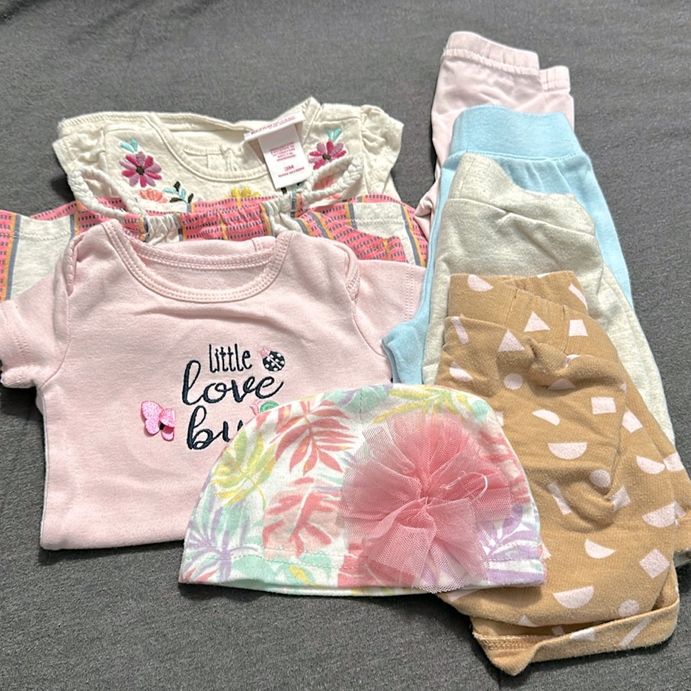 Various brands babygirl 3month old lot.